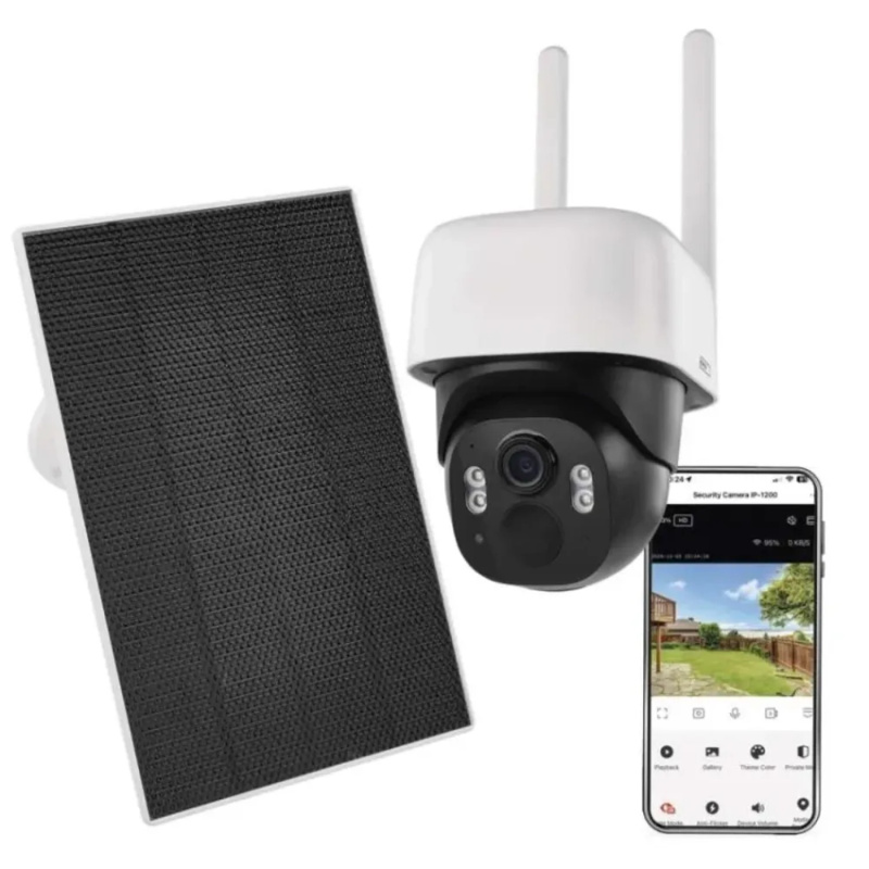 EMOS GoSmart Venkovní bateriová kamera IP-1200 WASP s WiFi a solárním panelem