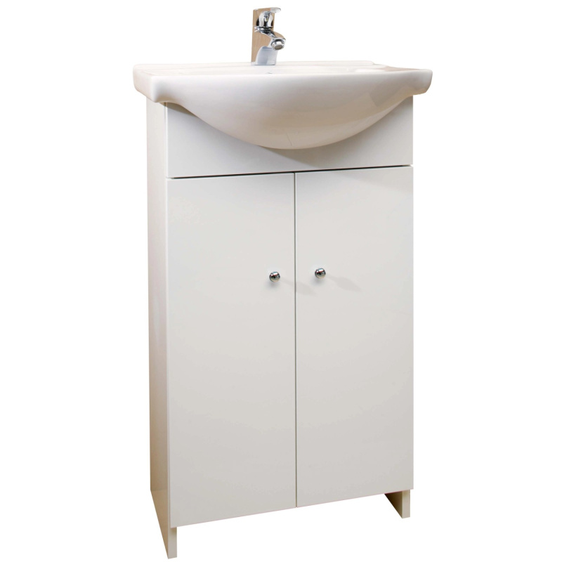 A-Interiéry Koupelnová skříňka s keramickým umyvadlem Zita 50, bílá