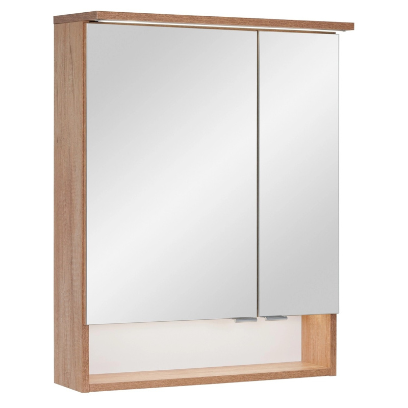 A-Interiéry Zrcadlová skříňka s LED osvětlením Doria N 60 ZS, dub country