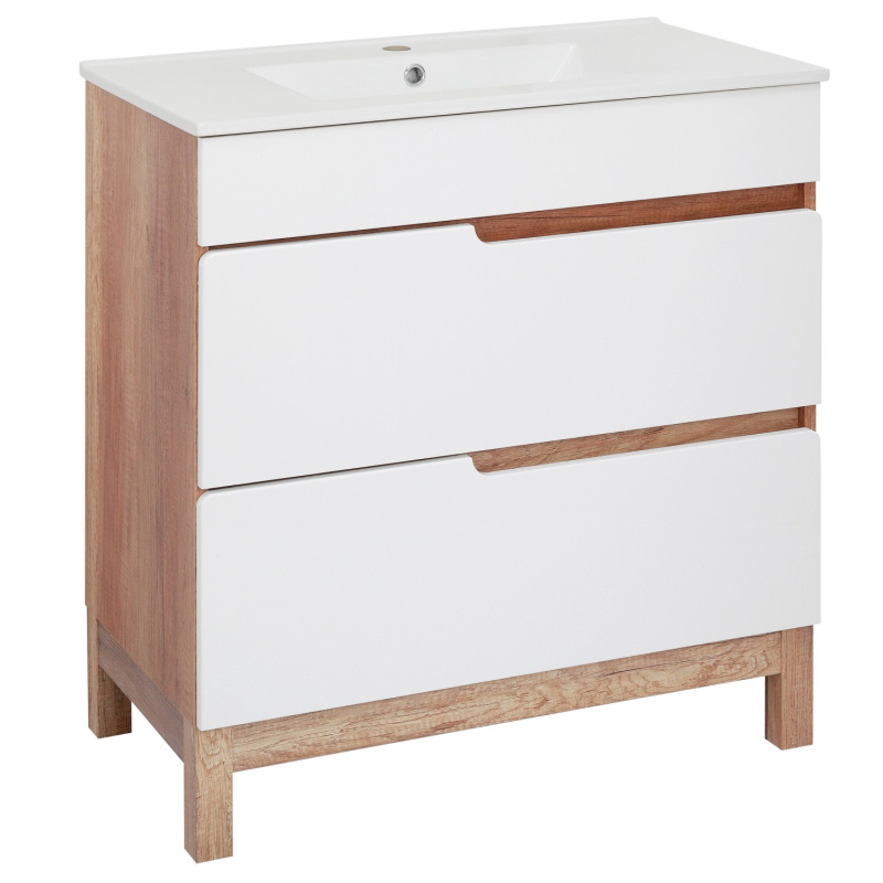 A-Interiéry Skříňka Dorian 80-2Z s keramickým umyvadlem, 85,3 x 81,5 x 47 cm