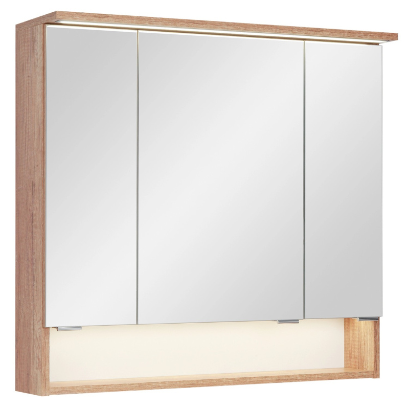 A-Interiéry Zrcadlová skříňka s LED osvětlením Dorian 80 ZS, dub country