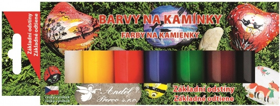 Barvy na kamínky akrylové základní lesklé 7 x 15 g Anděl Přerov s.r.o.
