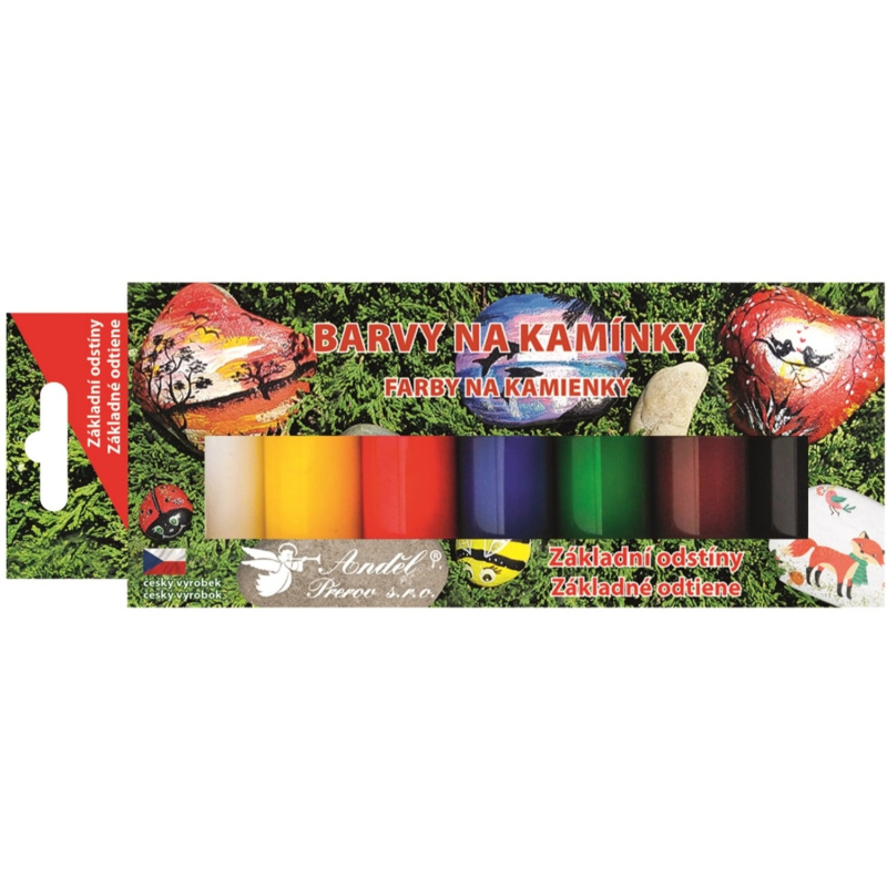 Barvy na kamínky akrylové základní lesklé 7 x 15 g Anděl Přerov s.r.o.