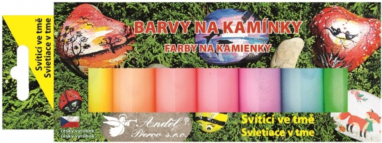 Barvy na kamínky akrylové svíticí ve tmě lesklé 7 x 15 g Anděl Přerov s.r.o.