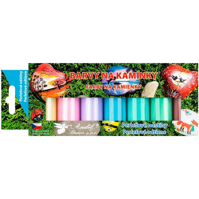 Barvy na kamínky akrylové 7 x 15 g, Lesk, perleť Anděl Přerov s.r.o.