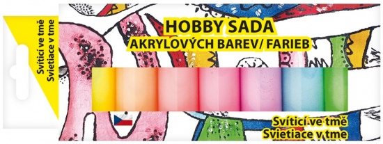 Sada akrylových barev 7 x 15 g, Svítící ve tmě Anděl Přerov s.r.o.