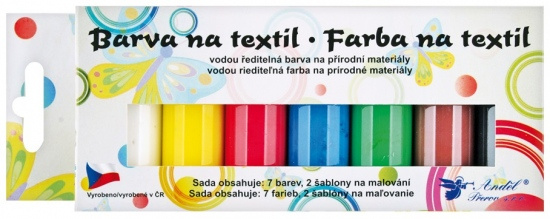 Barvy na textil světlý, sada, klasik 7x15 g + šablony  Anděl Přerov s.r.o.