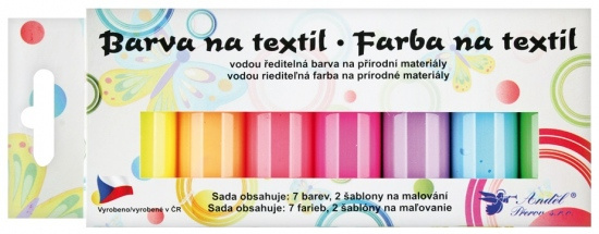 Barvy na textil světlý, sada svítící ve tmě 7 x 15 g + šablony  Anděl Přerov s.r.o.