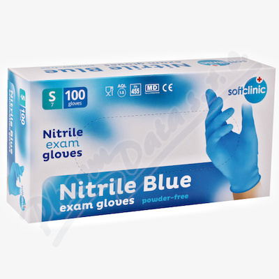SOFTCLINIC Nitrilové rukavice vyšetřovací nepudrované modré S 100 ks