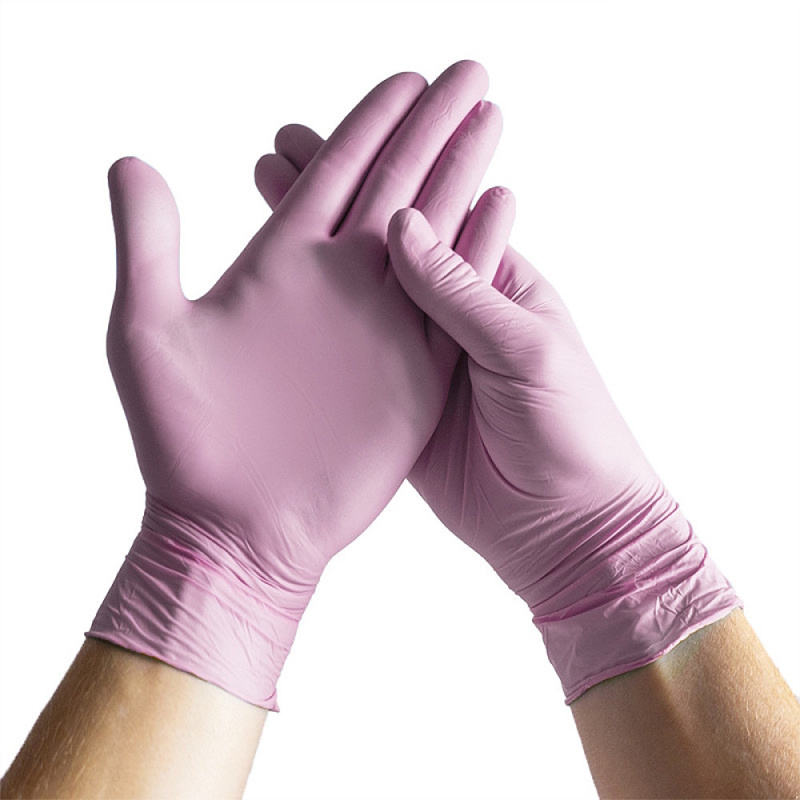 SOFTCLINIC Nitrilové rukavice vyšetřovací nepudrované růžové 100 kusů, Velikost: M