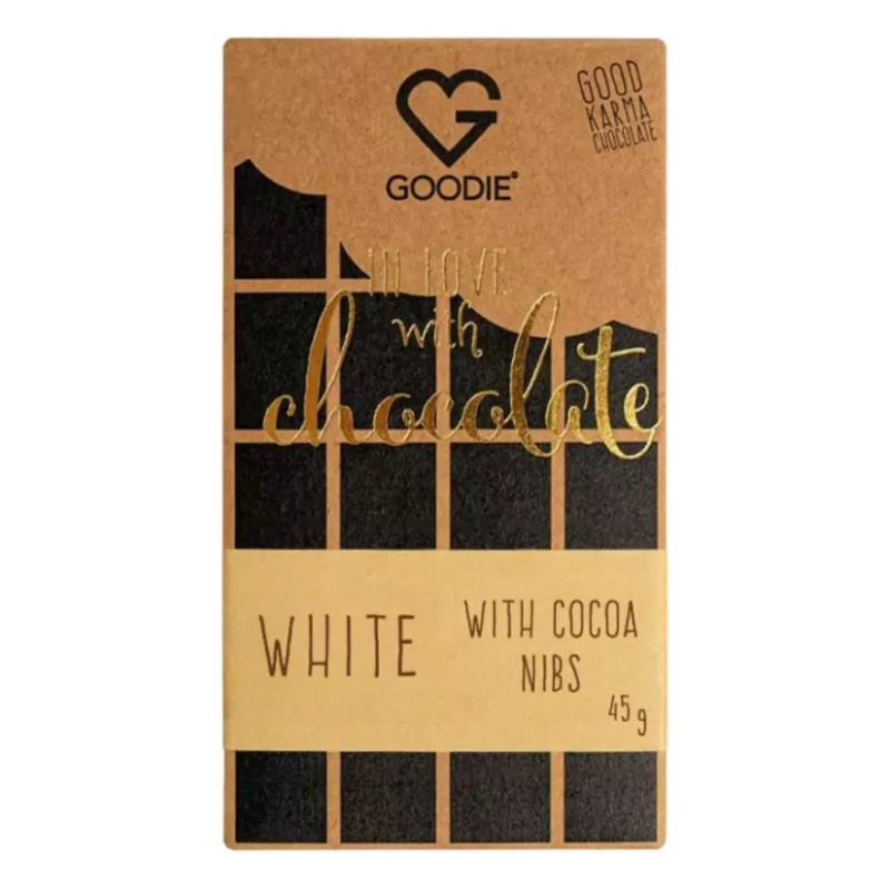 Goodie Čokoláda - Bílá s kakaovými nibsy 45 g