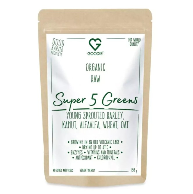 Goodie Super 5 Greens - sušené šťávy BIO & RAW 150 g