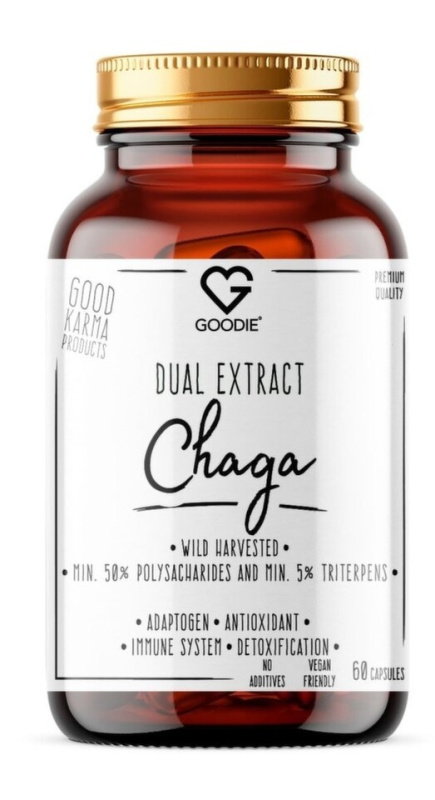 Goodie Chaga - dual extrakt min.50 % polysacharidů, divoký sběr 60 kapslí