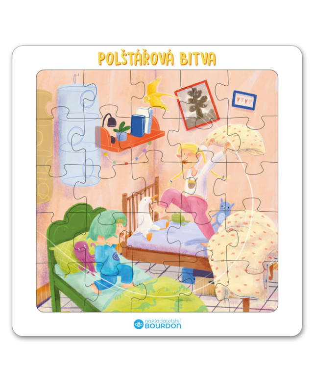 Puzzle Andulka Andula- Polštářová bitva