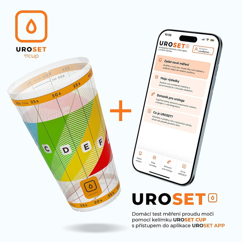 UROSET Domáci test proudu moči s aplikací UROSET APP