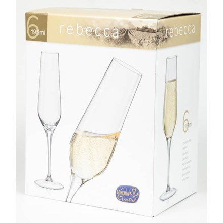 Crystalex Sklenice na sekt REBECCA 195 ml 6 ks