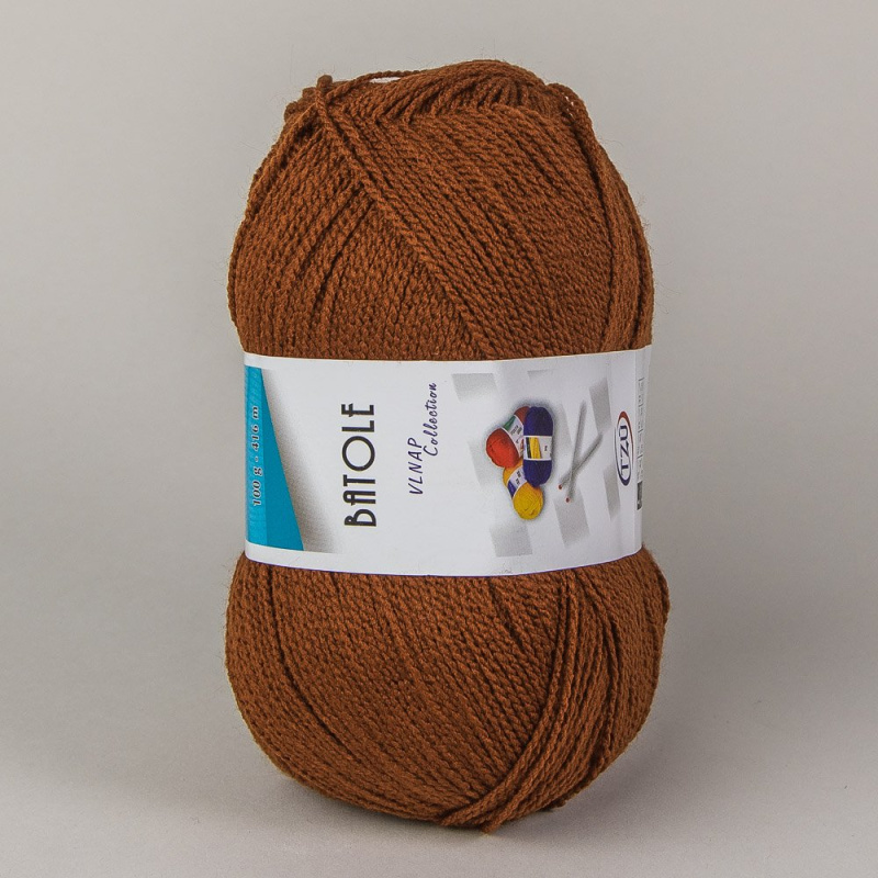 Pletací příze Vlnap BATOLE 53164 hnědá, klasická, 100g/416m