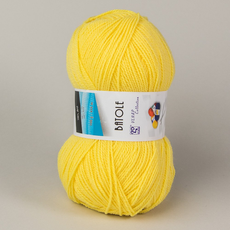 Pletací příze Vlnap BATOLE 54033 žlutá, klasická, 100g/416m