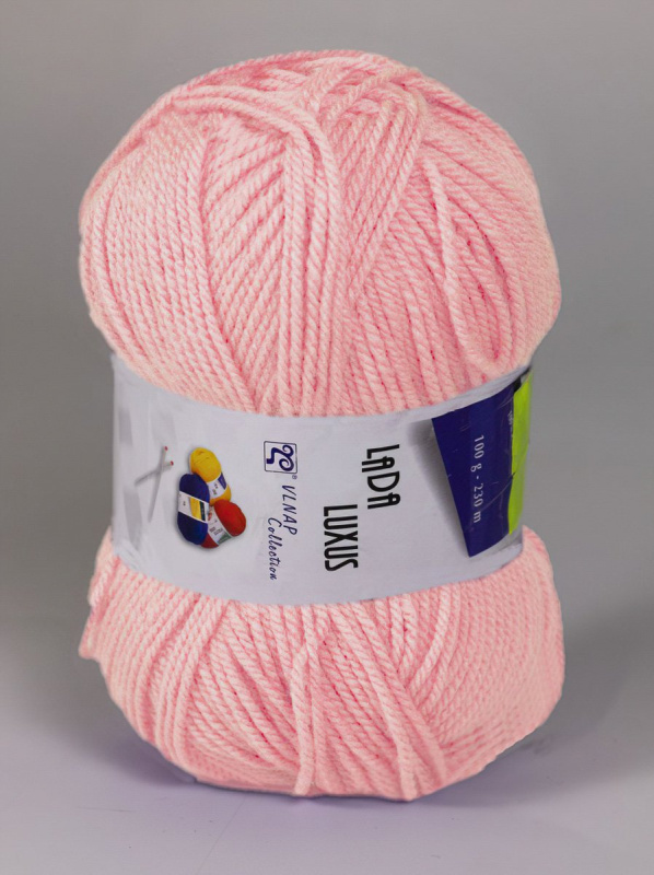 Pletací příze Vlnap LADA LUXUS 52070 světle růžová, klasická, 100g/230m