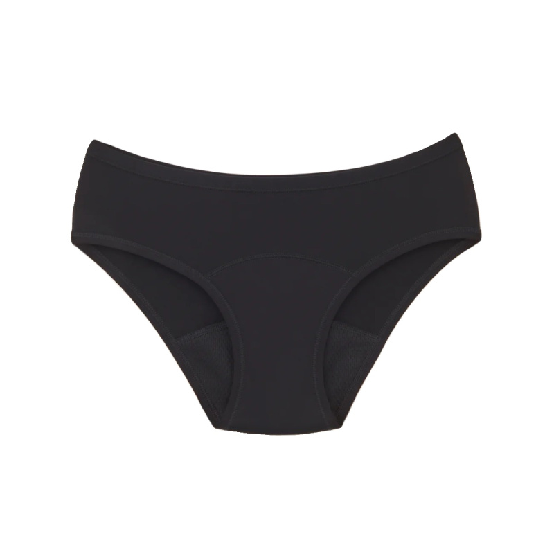Snuggs Period Underwear Classic: Medium Flow Black látkové menstruační kalhotky pro střední menstruaci velikost XS 1 ks