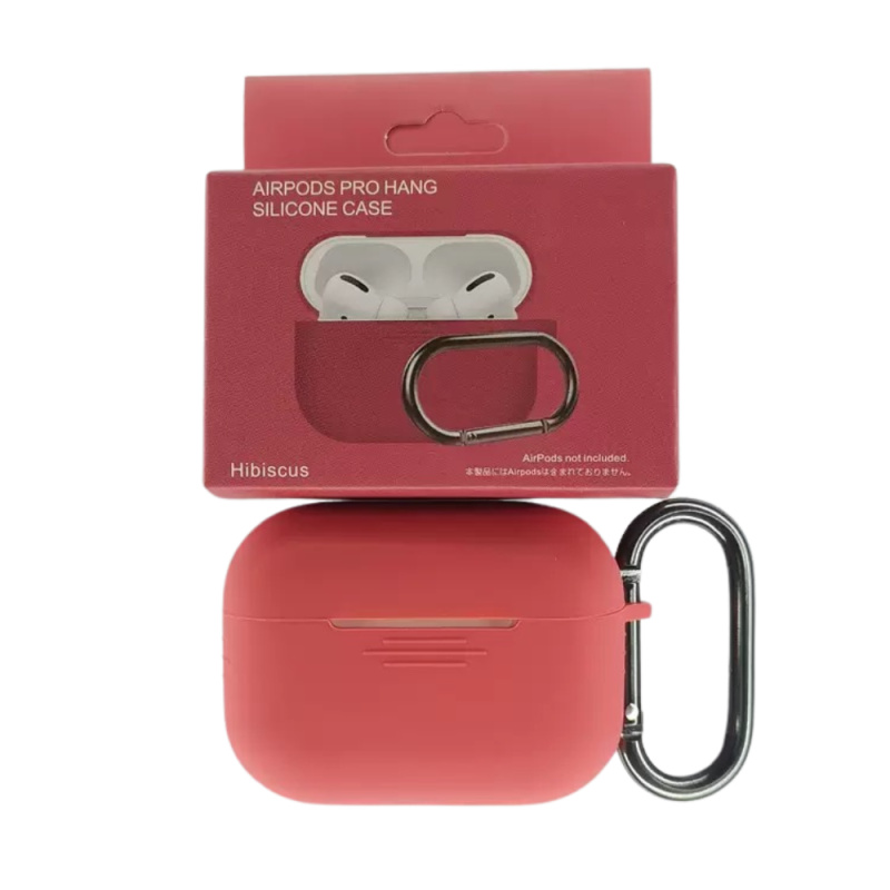 Silikonový obal s poutkem pro AirPods Pro 1 - Karmínová