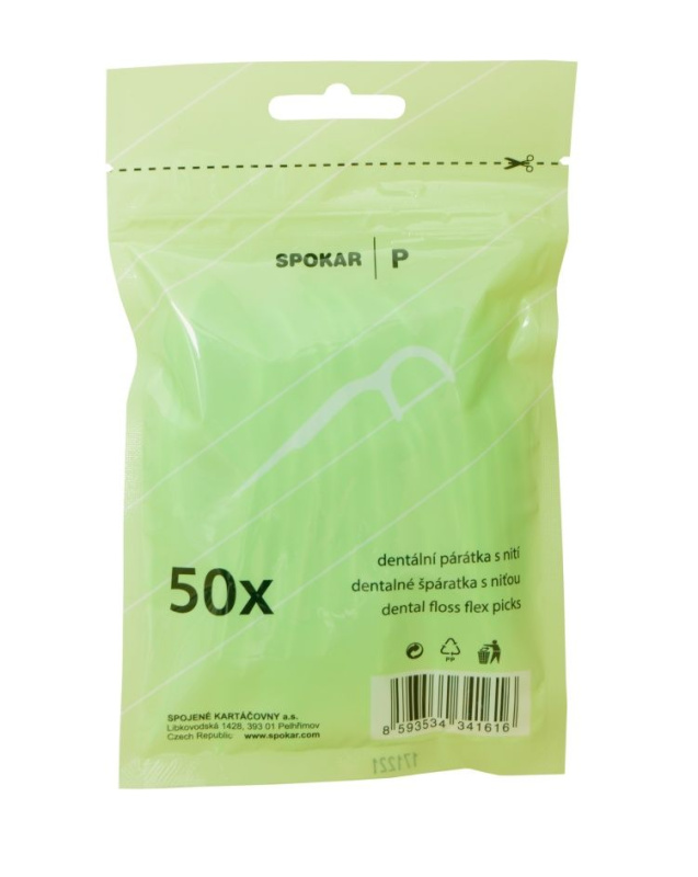 Spokar Dental Care dentální párátka s nití 50 ks