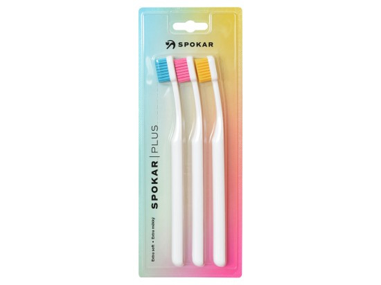 Spokar PLUS 3428 Zubní kartáček extra měkký 3 ks