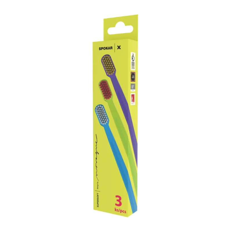Spokar X 3429 Supersoft zubní kartáček super soft 3 ks