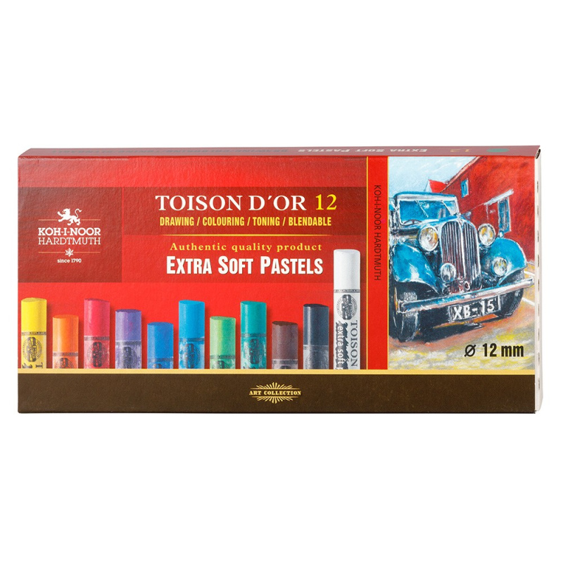Umělecké extra prašné křídy Koh-i-noor TOISON DOR - 12 ks