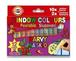 Barvy na sklo Koh-i-noor 9739 10 barev a 2 kontury