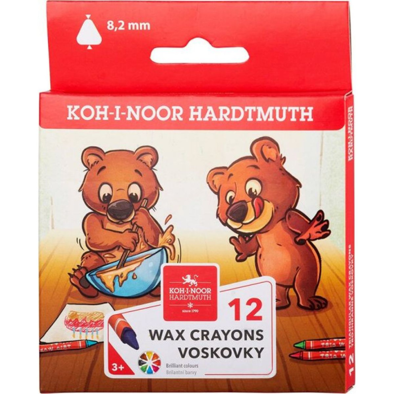 Koh-i-noor trojboké voskovky TRIO WAX 12 ks 8,2 mm