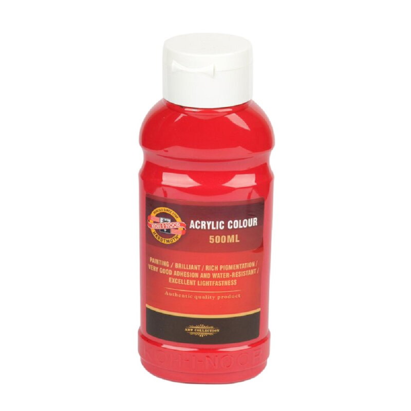 Koh-i-noor akrylová barva Acrylic - 500 ml - červená tmavá
