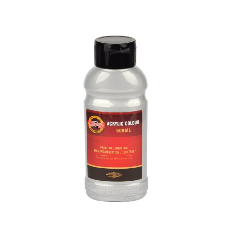 Koh-i-noor akrylová barva Acrylic - 500 ml - stříbrná