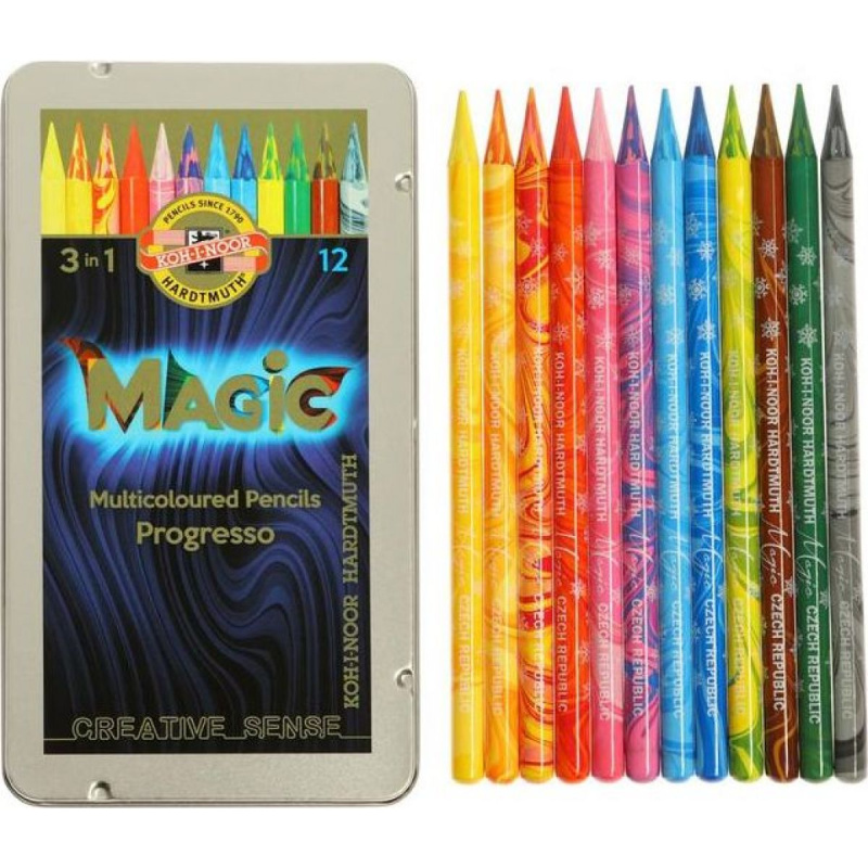 Koh-i-noor sada tužek pastelových v laku MAGIC 8772 12 ks