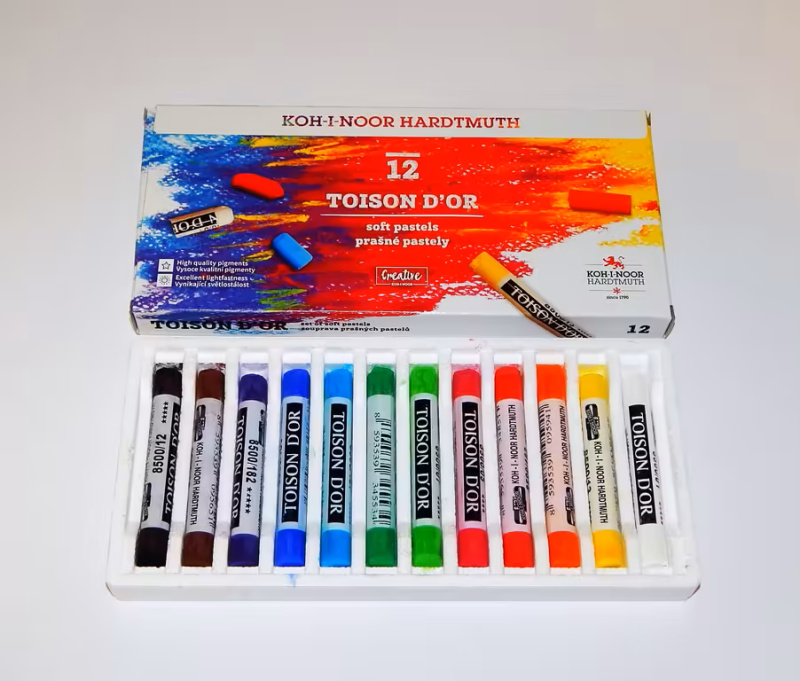 Křídy prašné Koh-i-noor TOISON D´OR 8512/12 12 barev
