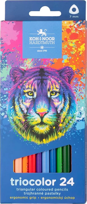 KOH-I-NOOR Trojhranné pastelky Triocolor 12ks Tygr