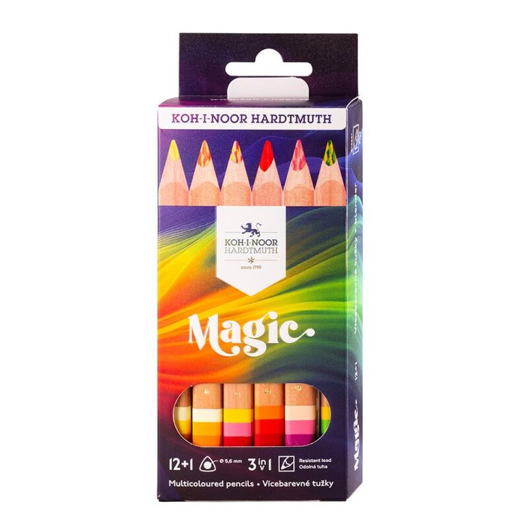 Koh-i-noor souprava pastelek Magic 3404 JUMBO, přírodní - 12+1