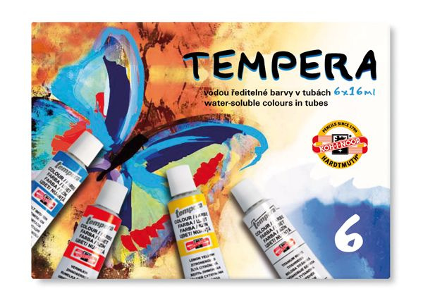 Koh-i-noor temperové barvy sada 6 x 16 ml