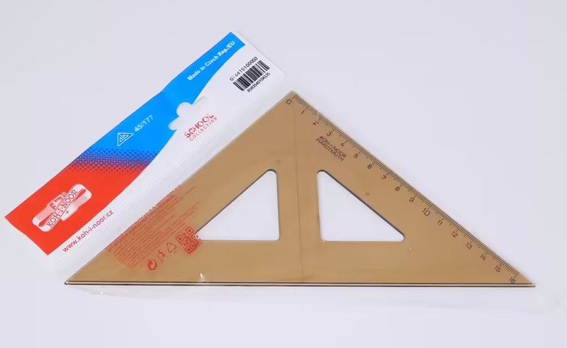 Pravítko kouřové trojúhelník s ryskou 16cm