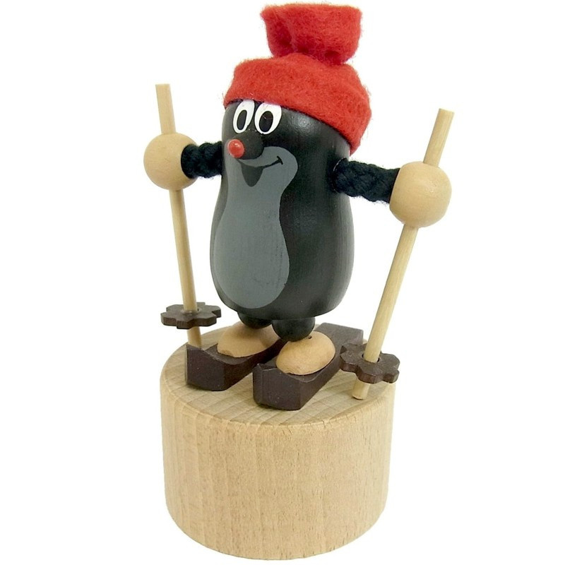 Detoa Mačkací figurka Krtek na lyžích