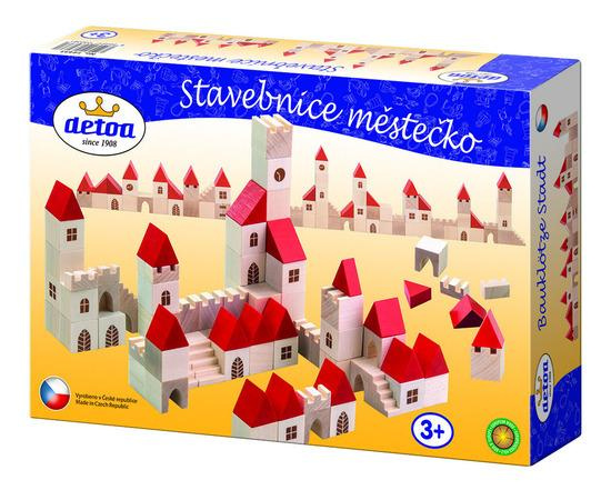 Detoa kostky dřevo městečko 100 ks