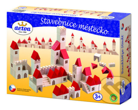 Detoa kostky dřevo městečko 100 ks