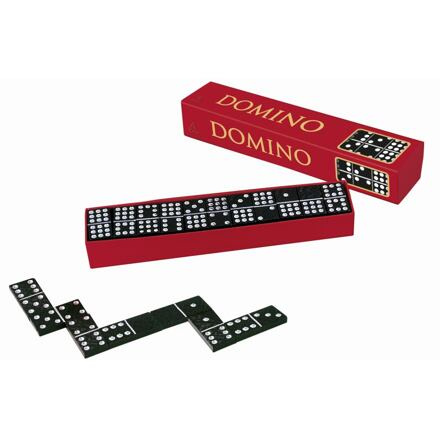 Domino společenská hra dřevo 28ks v krabičce 15,5x3,5x5cm