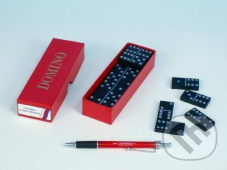 Domino společenská hra dřevo 28ks v krabičce 15,5x3,5x5cm