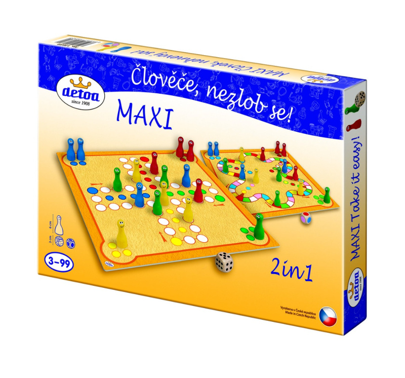 Člověče, nezlob se maxi 2v1 společenská hra v krabici 33,5x23x3,5cm