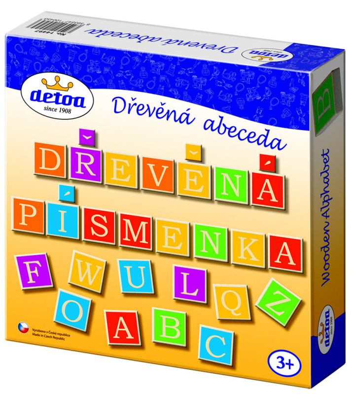 Detoa dřevěná abeceda v krabici 23x23x5cm