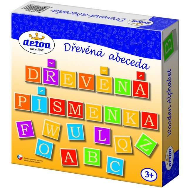 Detoa dřevěná abeceda v krabici 23x23x5cm