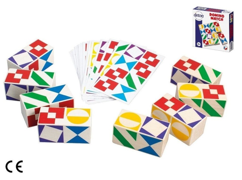 Společenská hra Domino Match z dřeva v krabičce