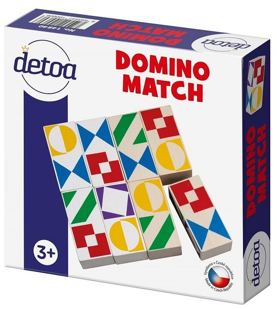 Společenská hra Domino Match z dřeva v krabičce