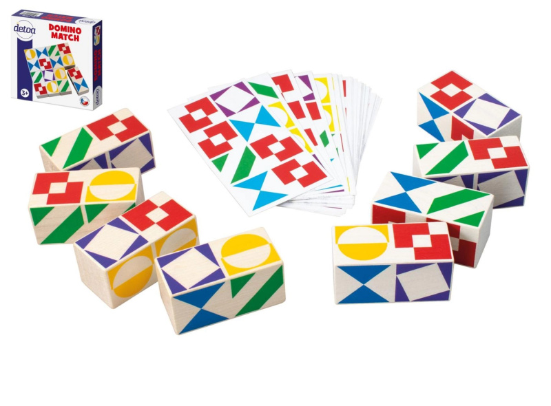 Společenská hra Domino Match z dřeva v krabičce
